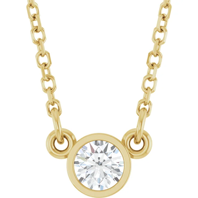 Bezel-Set Solitaire Birthstone Necklace