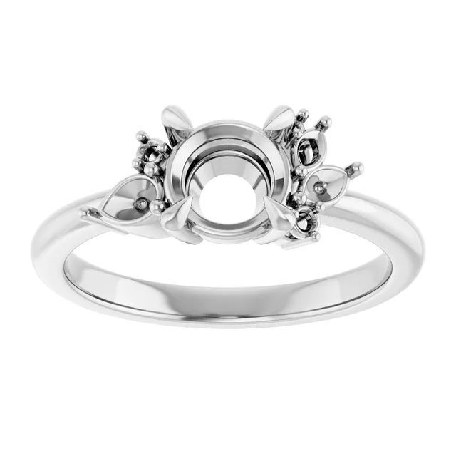 Claw-Prong Accented Engagement Ring - Image 2