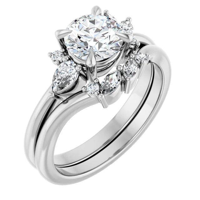 Claw-Prong Accented Engagement Ring
