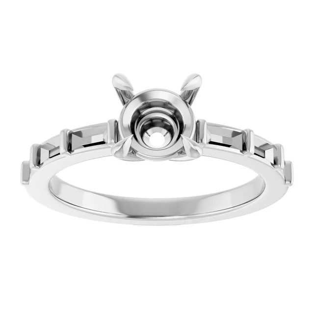 Claw-Prong Accented Engagement Ring - Image 2