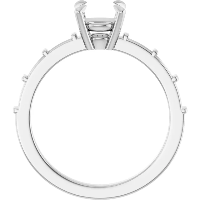 Claw-Prong Accented Engagement Ring - Image 3