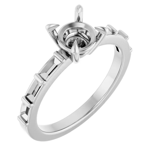 Claw-Prong Accented Engagement Ring - Image 4