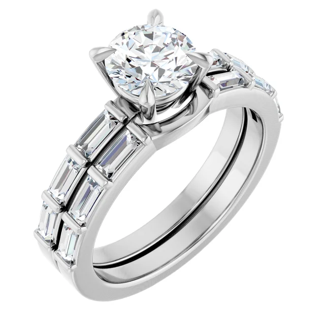 Claw-Prong Accented Engagement Ring