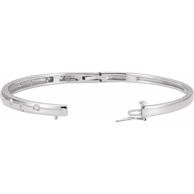 Accented Hinged Bangle Bracelet - Image 4