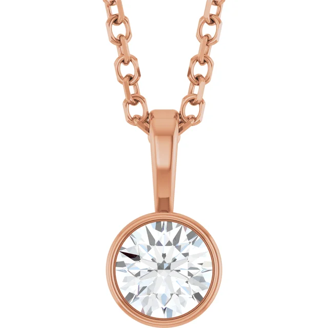 Bezel-Set Solitaire Necklace or Pendant - Image 5