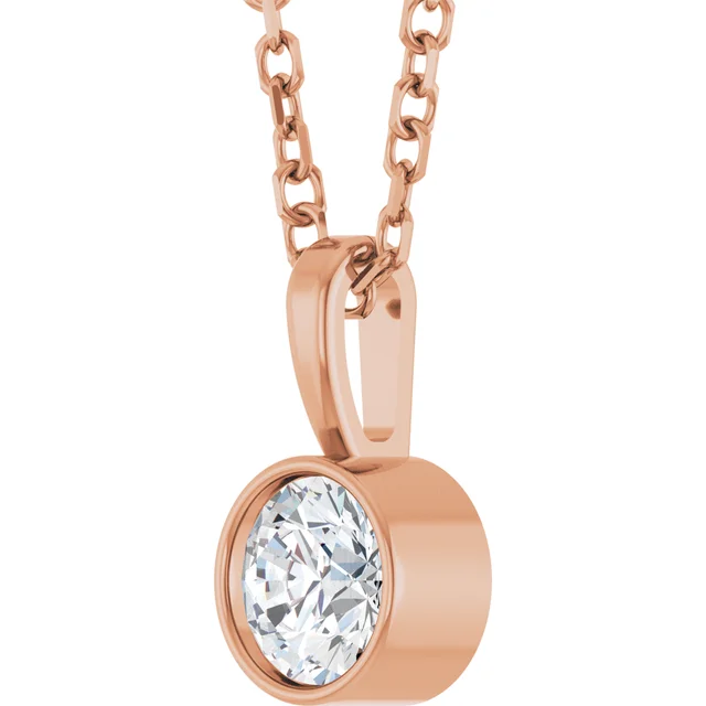Bezel-Set Solitaire Necklace or Pendant - Image 6