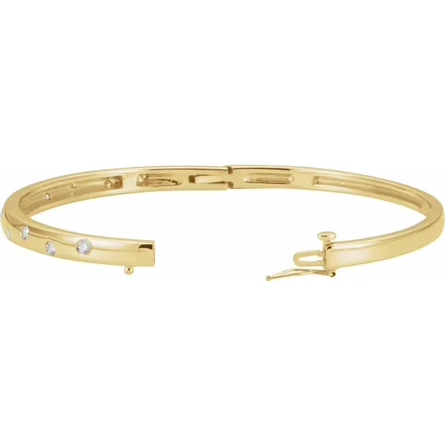 Accented Hinged Bangle Bracelet - Image 2