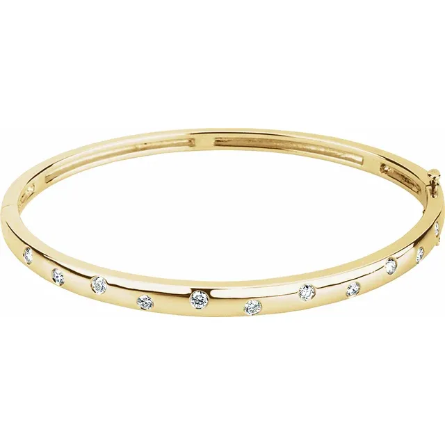 Accented Hinged Bangle Bracelet