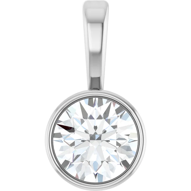 Bezel-Set Solitaire Necklace or Pendant - Image 8