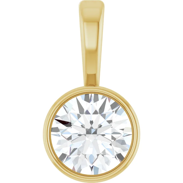 Bezel-Set Solitaire Necklace or Pendant - Image 7