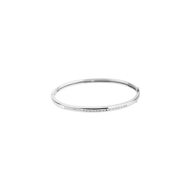 Accented Hinged Bangle Bracelet - Image 2